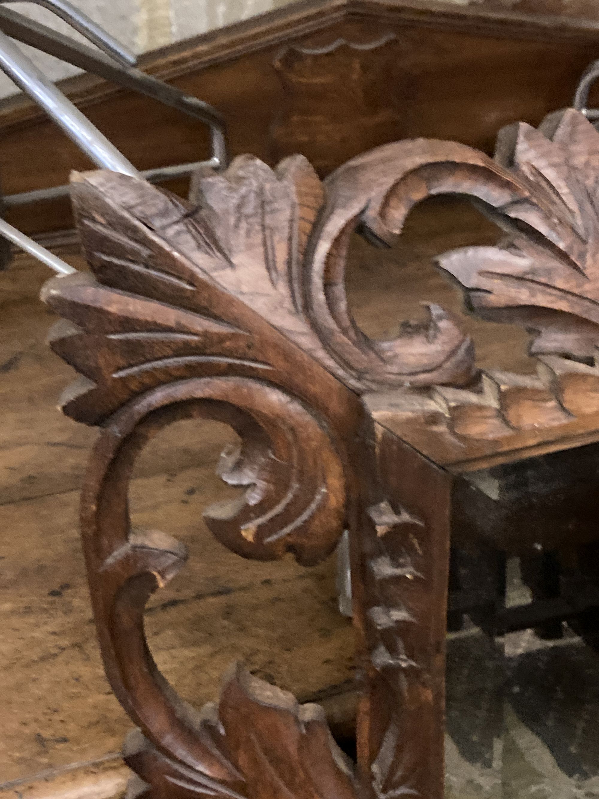 An early 20th century rectangular carved oak wall mirror, width 80cm, 110cm high